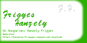 frigyes hanzely business card